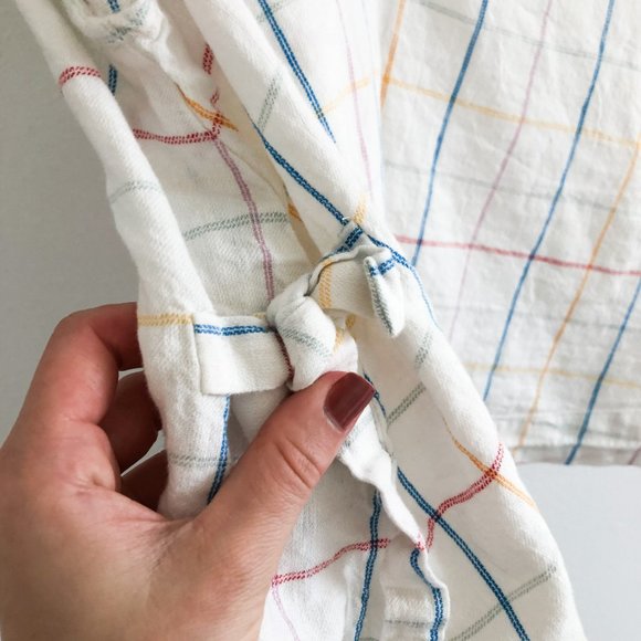 XXS Madewell Side-Tie Tank Top in Windowpane - Picture 5 of 7